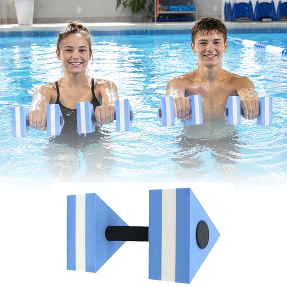 Triangular Water Dumbbells for Pool Aerobics, Floating Foam Resistance Weights for Aqua Fitness, Physical Therapy & Senior Exercise, Low Impact Joint Friendly Workout Gear, Blue