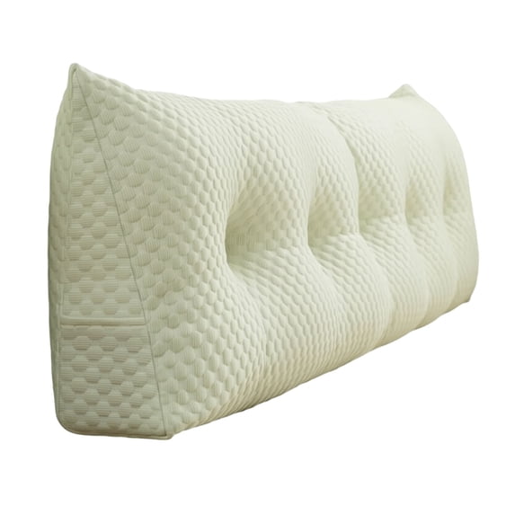 Triangular Wedge Headboard Pillow for Bed Sofa Daybed with Removable Cover, Comfortable Backrest Reading Cushion, Sitting Support Bolster for Dorm Living Room Home Office Full (23.6x15.7Inch)