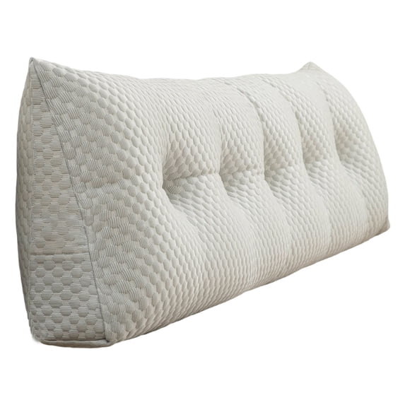 Triangular Wedge Headboard Pillow for Bed Sofa Daybed with Removable Cover, Comfortable Backrest Reading Cushion, Sitting Support Bolster for Dorm Living Room Home Office King (39.3x15.7Inch)