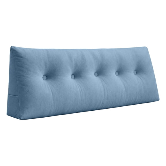 Triangular Wedge Headboard Pillow for Dorm Bed, Large Long Backrest Bolster Cushion with Side Pockets, Plush Support for Sitting Reading Sleeping, Bed Sofa Gaming Leisure 23.6x4.7x15.7 Inch