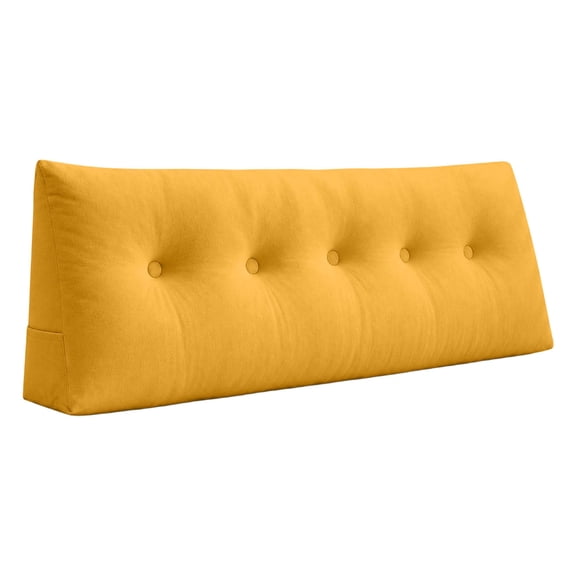 Triangular Wedge Headboard Pillow for Dorm Bed, Large Long Backrest Bolster Cushion with Side Pockets, Plush Support for Sitting Reading Sleeping, Bed Sofa Gaming Leisure 23.6x4.7x15.7 Inch