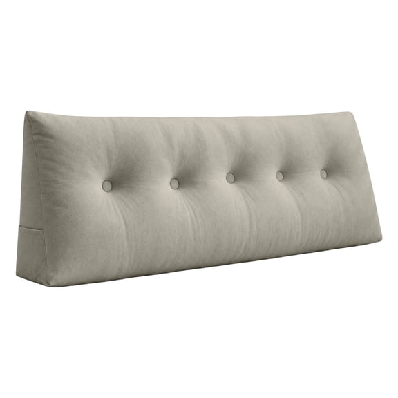 Triangular Wedge Headboard Pillow for Dorm Bed, Large Long Backrest Bolster Cushion with Side Pockets, Plush Support for Sitting Reading Sleeping, Bed Sofa Gaming Leisure 39.3x4.7x15.7 Inch