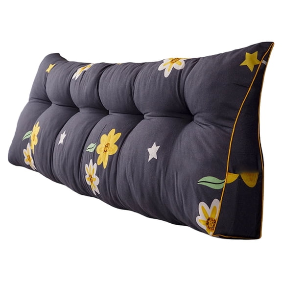 Triangular Wedge Headboard Pillow with Removable Cover, Back Support Bolster for Sitting Up in Bed Reading, Body Positioning Bedrest Cushion with Side Pocket, Comfortable Home Pillow 31.5Inch