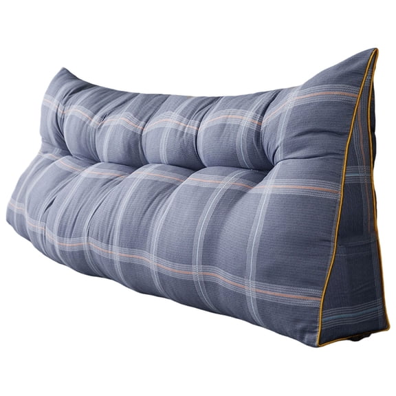 Triangular Wedge Headboard Pillow with Removable Cover, Back Support Bolster for Sitting Up in Bed Reading, Body Positioning Bedrest Cushion with Side Pocket, Comfortable Home Pillow Full 47.2Inch