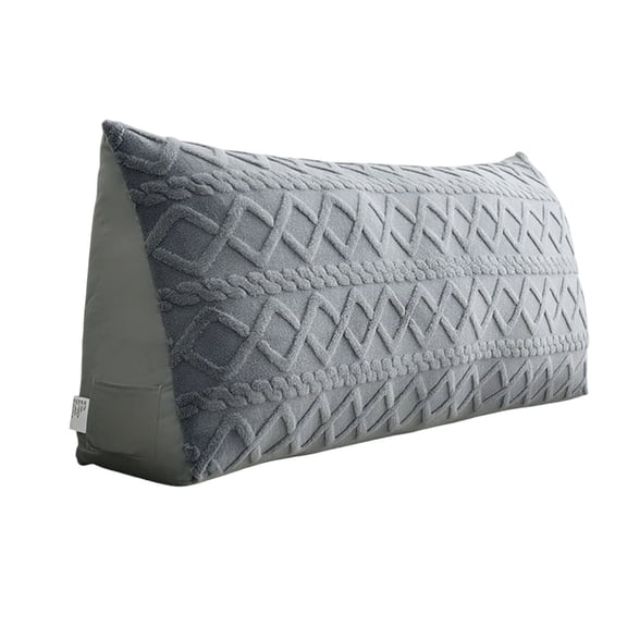 Triangular Wedge Headboard Pillow with Removable Cover Side Pockets, Soft Backrest Cushion for Sitting Up in Bed Reading, Supportive Lumbar Bolster for Bed Daybed Sofa 35.4x8x20Inch