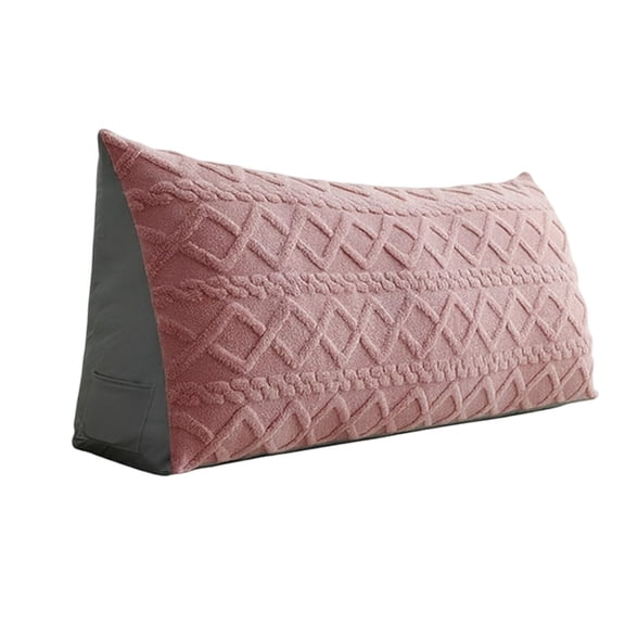 Triangular Wedge Headboard Pillow with Removable Cover Side Pockets, Soft Backrest Cushion for Sitting Up in Bed Reading, Supportive Lumbar Bolster for Bed Daybed Sofa 35.4x8x20Inch