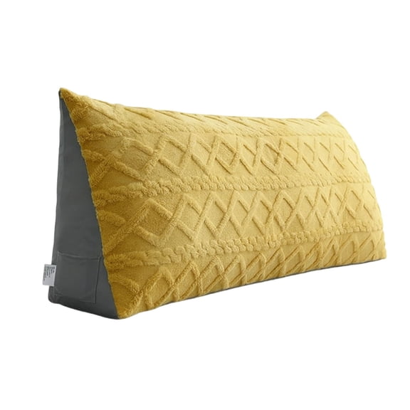 Triangular Wedge Headboard Pillow with Removable Cover Side Pockets, Soft Backrest Cushion for Sitting Up in Bed Reading, Supportive Lumbar Bolster for Bed Daybed Sofa 35.4x8x20Inch