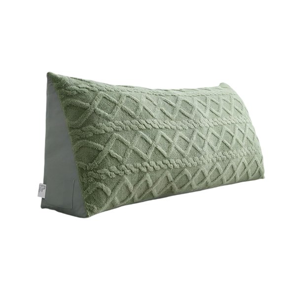 Triangular Wedge Headboard Pillow with Removable Cover Side Pockets, Soft Backrest Cushion for Sitting Up in Bed Reading, Supportive Lumbar Bolster for Bed Daybed Sofa 35.4x8x20Inch