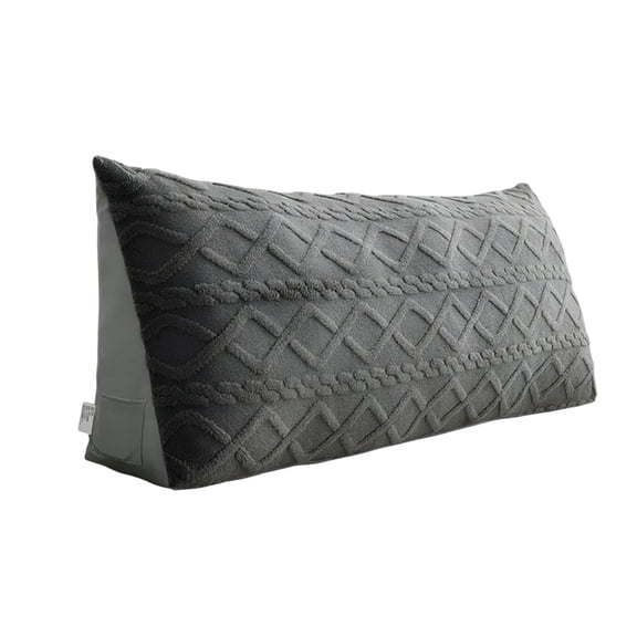 Triangular Wedge Headboard Pillow with Removable Cover Side Pockets, Soft Backrest Cushion for Sitting Up in Bed Reading, Supportive Lumbar Bolster for Bed Daybed Sofa 35.4x8x20Inch