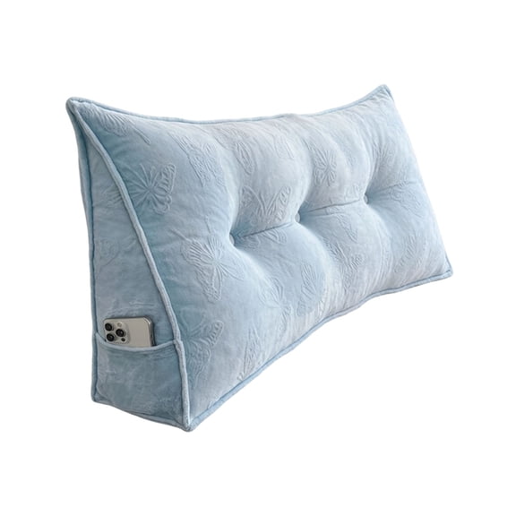 Triangular Wedge Headboard Pillow for Sitting Up in Bed, Back Rest Support Bolster Cushion with Removable Washable Cover, Full Size Bed Rest Reading Pillow for Dorm Daybed Sofa 35.4x17.7x7.8 Inch