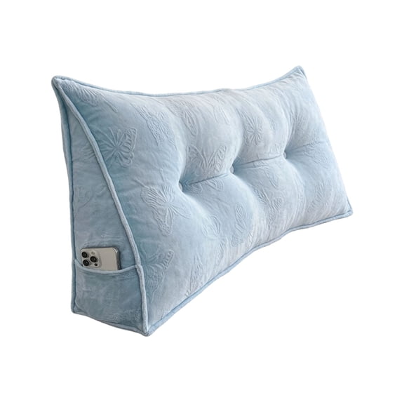 Triangular Wedge Headboard Pillow for Sitting Up in Bed, Back Rest Support Bolster Cushion with Removable Washable Cover, Full Size Bed Rest Reading Pillow for Dorm Daybed Sofa 35.4x17.7x7.8 Inch