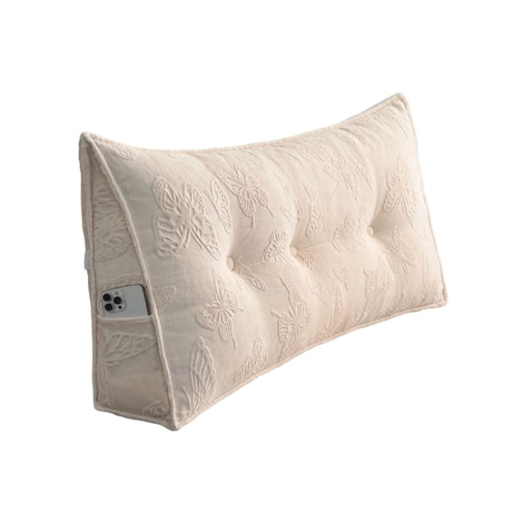 Triangular Wedge Headboard Pillow for Sitting Up in Bed, Back Rest Support Bolster Cushion with Removable Washable Cover, Full Size Bed Rest Reading Pillow for Dorm Daybed Sofa 35.4x17.7x7.8 Inch