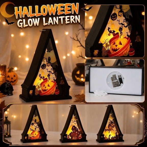 Triangular Witch Halloween Silhouette Lighted Ornament, Halloween Decorations Outdoor, Hanging Halloween Decorations, Bat Decorations for Halloween, Compact 6X4.5 in Battery