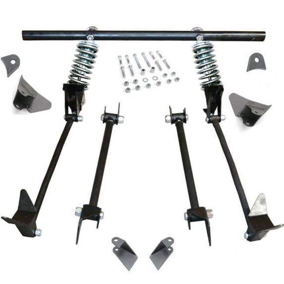 Triangulated Rear 4-Link Assembly with 36 Coilovers for 1936 Ford Model 48 Sedan Standard, Deluxe, Tudor, Fordor, 2-Door & 4-Door Truck