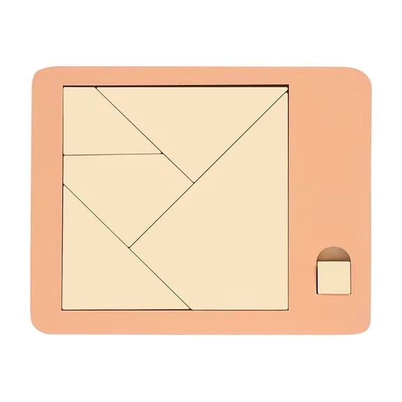 Triangulator Wooden Brain Teaser Game with Disappearing Square Design for Skill Development