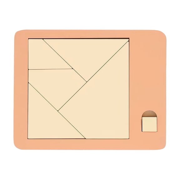Triangulator Wooden Brain Teaser Game with Disappearing Square Design for Skill Development