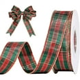 thumbnail image 1 of Triani 1 Inch Christmas Checkered Plaid Ribbon 25Yard Grosgrain Stripe Ribbon Woven Edge Gingham Ribbon for Gift Wrapping Crafts Party Home Decoration, 1 of 7