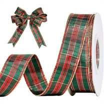 Triani 1 Inch Christmas Checkered Plaid Ribbon 25Yard Grosgrain Stripe Ribbon Woven Edge Gingham Ribbon for Gift Wrapping Crafts Party Home Decoration