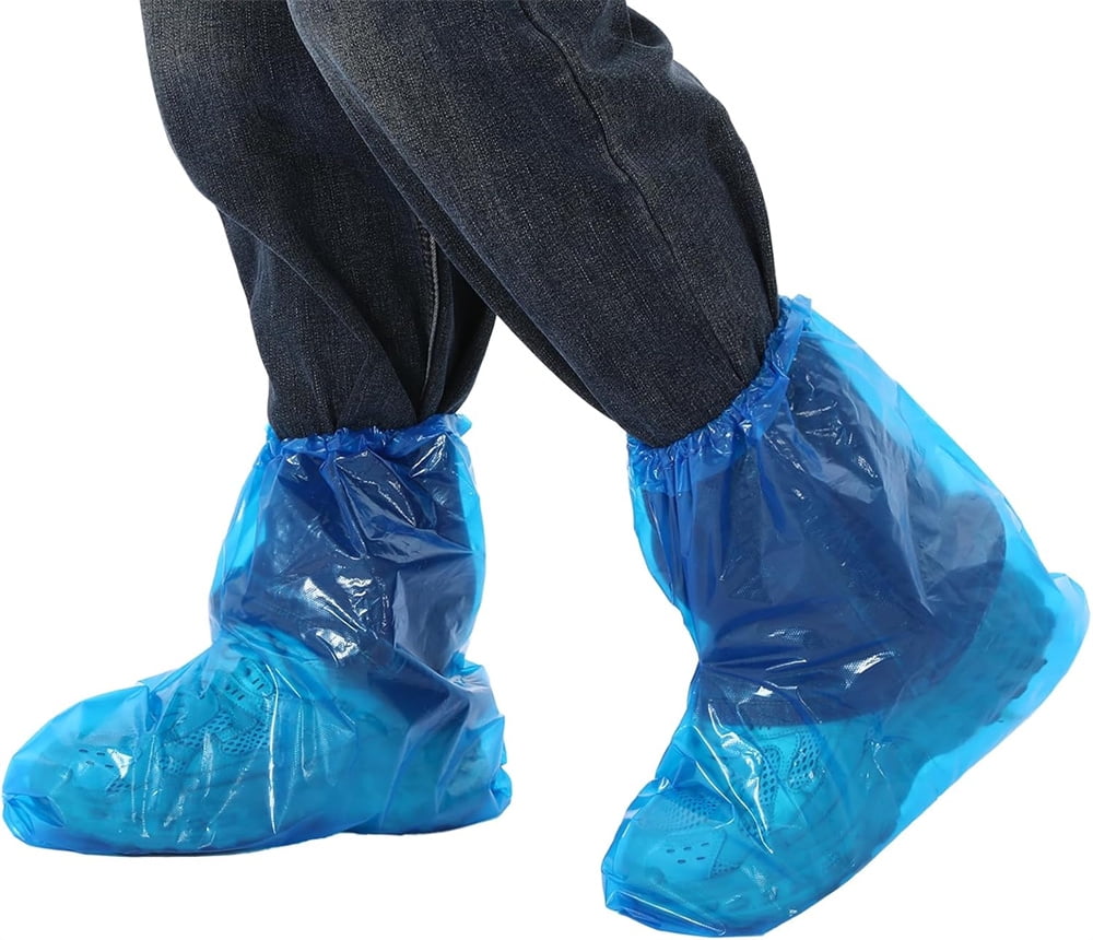 Triani 10 Pairs Disposable Rain Shoe Covers Boot Covers Waterproof