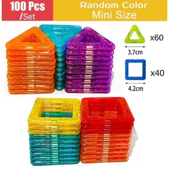 Triani 100 Pcs 3D Magnetic Blocks Building Set (Multicolor)