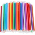 thumbnail image 1 of Triani 100 Pcs Disposable Jumbo Straws 0.43" Diameter Drinking Plastic Smoothie Straw Large Individually Wrapped 9.45" Long for Boba Fruit Smoothies Milkshakes, Bubble Tea, 1 of 9