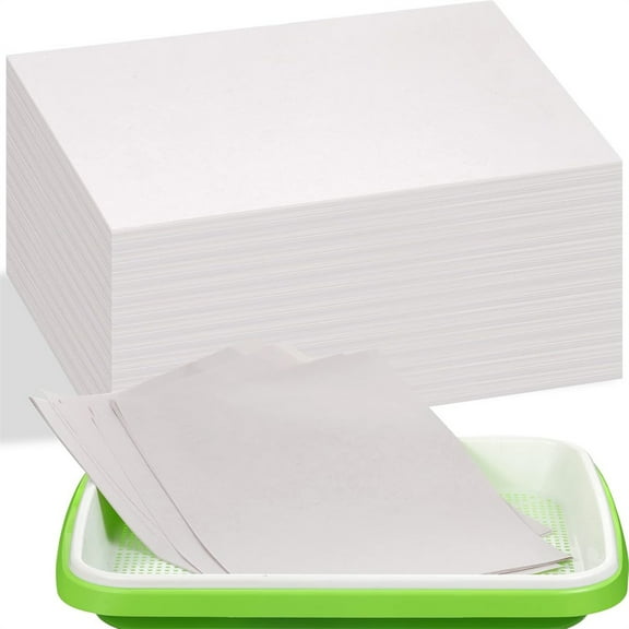 Triani 100 Sheets Germinating Growing Paper 7.8" x 10.23" Microgreens Growing Medium Hydroponics Tray Paper for Garden Farm Plant Germination Tray