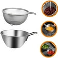 thumbnail image 1 of Triani 2Pcs Fine Mesh Strainer Bowl Small Egg Bowl with Handle Rice Drainer Mixing Bowl Fine Mesh Food Drainer Easy to Clean for Kitchen, 1 of 7