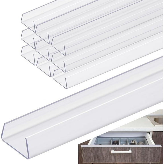 Triani 10Pcs Cabinet Door Protector Edge Guard Clear Slip-On Slimline Protector Transparent Trimable Edge Guard Slip-On No-Tool Sliding Installation
