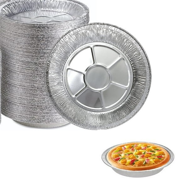 Artrylin 10Pcs Pie Tin Disposable Tart Pans 9" Aluminum Foil Pans Aluminum Foil Tins Plates Baking Foil Pans Freezer and Oven Safe Recyclable Smooth Wall Design for Pies and Dinners