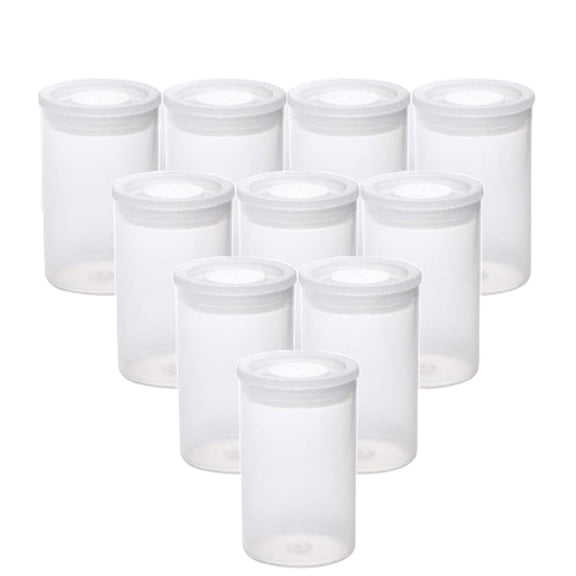 Triani 10Pcs Plastic White Empty Film Canister Case Bulk Whith Lid 30ml Empty Film Canister Holder Camera Reel Containers for Storing Film Small Accessories Beads