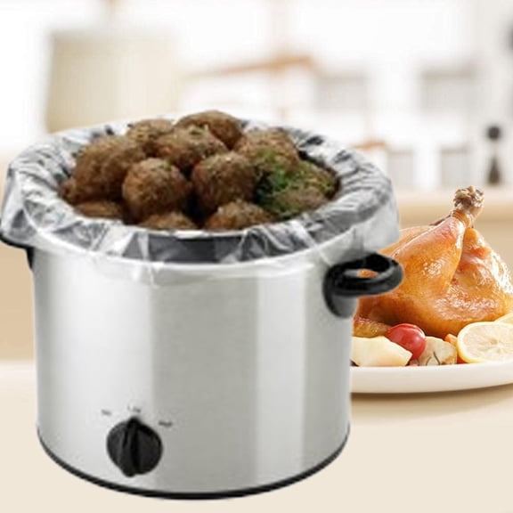 Triani 10Pcs Slow Cooker Liners Cooking Bags 16" x18" Disposable Liners & Bags for Instant Cleanup with No Scrubbing forEllipse & Round Pot