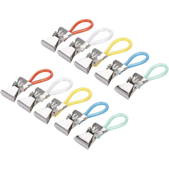 Triani 10Pcs Tea Towel Clips Metal Kitchen Towels Clips 5 ColorsCloth Hook Clip 1.96" Hangers Portable Towel Clips Towel Organizer Kitchen Bathroom Clips Beautiful and Practical