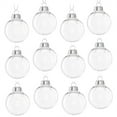 thumbnail image 1 of Triani 12Pcs Hanging Clear Plastic Fillable Ornaments Balls 2.36 inch Round Clear Ball Ornament with Lid Transparent Christmas Decoration Baubles, 1 of 6
