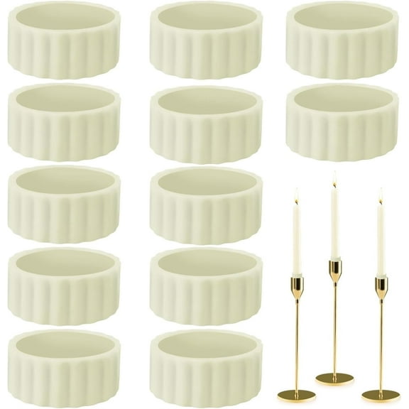 Triani 12Pcs Rubber Candle Grippers for Taper Candles Small and Simple Candle Hugger Gaskets Reliable Candle Clamp Rings Hugger Gaskets Holders