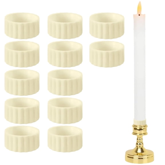 Triani 12Pcs Rubber Taper Candle Hugger Grips Rings Holders Candle Hugger Gaskets and Peg Holders Stay Put for Secure Upright Fit in Candle Holders & Cups