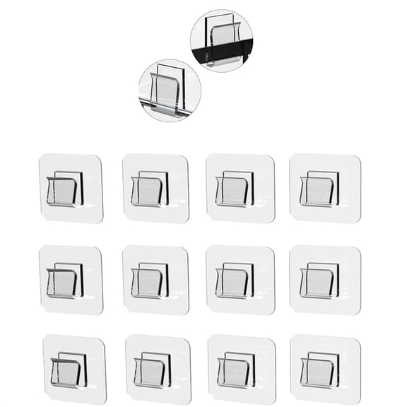 Triani 12Pcs Shower Caddy Adhesive Sticker Flat Hook Waterproof Replacement No Drilling Strong Sticker Wall Hooks Transparent Strong Hook for Bathroom Shower Organizer Kitchen
