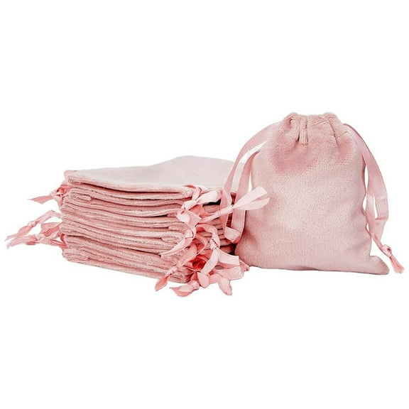 Triani 12Pcs Velvet Jewelry Drawstring Bags with Satin Ribbon 3x4 Inch Tiny Velvet Drawstring Pouches for Wedding Favors Candy Bag Party Favors