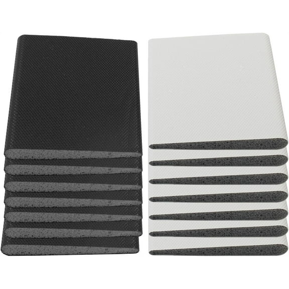 Triani 14Pcs Door Corner Seal Exterior Door Jamb Frame Seal Self-Adhesive Door Corner Seals Door Frame for Weather Stripping Noise Isolating (White & Black)