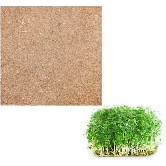 Triani 1Pcs Jute Grow Mats for Microgreens 23.6*23.6 Inch Hydroponic Grow Pads Jute Fiber Seed Starter Planting for Micro Greens & Wheatgrass Sprouts(Brown)