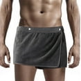 thumbnail image 1 of Triani 1Pcs Men Boys Wearable Bath Towel Short Pants Adjustable Soft Towel with Pocket After Shower for Bathroom Pool Beach Spa Bathing(30*140cm, Black), 1 of 7