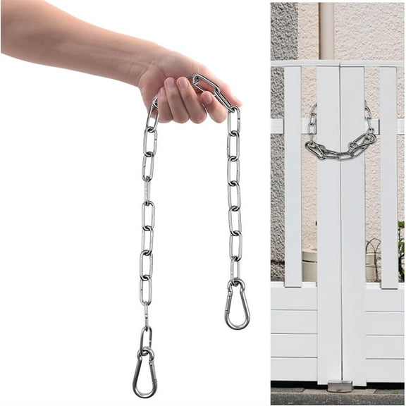 Triani 1Pcs Outdoor Gate Chain Lock 20 Inch Chain Fence Lock with Spring Hooks Easy to Open and Close Secure and Durable for Garden Yard and Farm Use