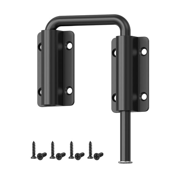 Triani 1Pcs Patio Sliding Door Loop Lock Latch Home Security Patio Sliding Door Loop Lock Security U-Bolt Latch Locks for Sliding Doors Windows Barns Gardens Screens(Black)