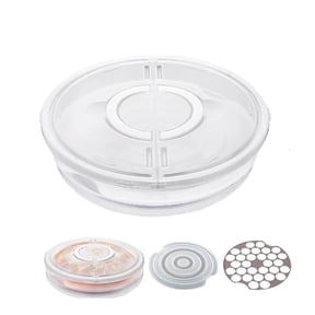 Triani 1Pcs Portable Pie Carrier with with Lid and Handle Egg Container Holds Pies 11.81" 2 Compartments Plastic Pie Carrier Pizza Slice Storage Containers