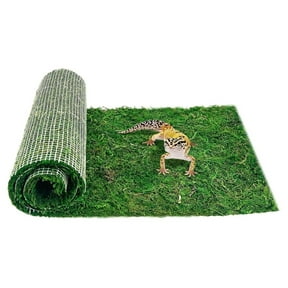 Triani 1Pcs Reptile Carpet Cuttable Terrarium Mat 11.8*39.4 Inch Bearded Dragon Tank Flooring Green Substrate Liner Tortoise Imitation Rainforest Crawler Mats Pet Box Lining