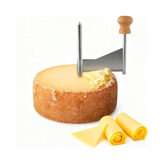 Triani 1Pcs Stainless Steel Cheese Manual Cutter Cheese Shaver Round Cheese Curler Slicer Maker Shaver with Handle Suitable for Home Parties Restaurants