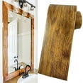thumbnail image 1 of Triani 1Roll Peel &Stick Wood Grain Wallpaper Border 16.4Ft Brown Wood Contact Paper Removable Waterproof Bathroom Mirror Tape Sticker Trim for Mirror Frame, 1 of 7
