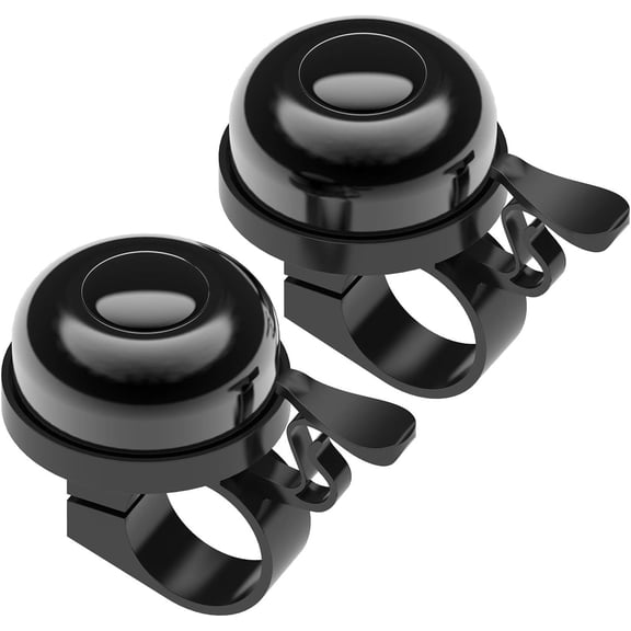 Triani 2 Pack Classic Bike Bell, Aluminum Bicycle Bell, Loud Crisp Clear Sound Bicycle Bike Bell for Adults Kids,Black