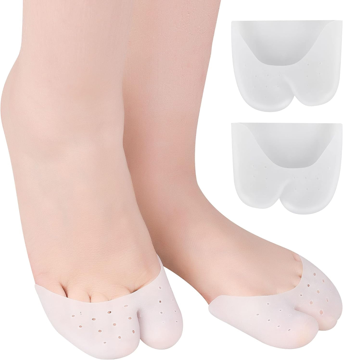 Triani 2 Pairs Covered Toe Sleeves of Cushioning Gel Toe Caps,Silicone ...