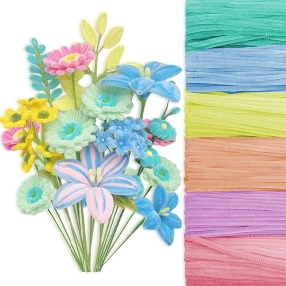 Triani 200Pcs Pipe Cleaners Craft Supplies Pastel Macaron Color Colors Chenille Stem for DIY Crafts Decorations Creative Projects(Random Color)