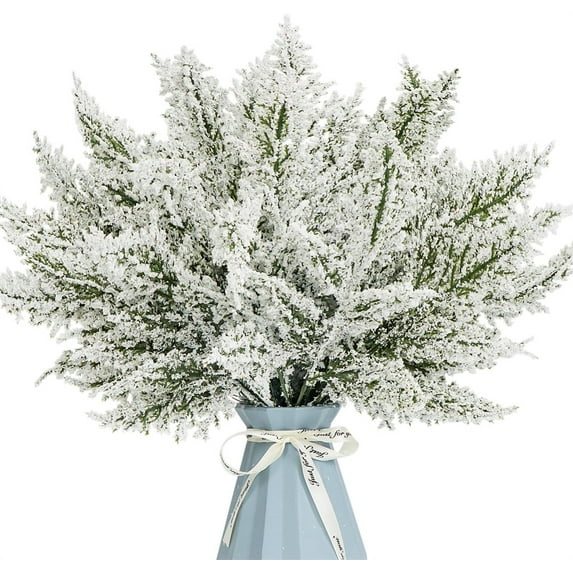 Triani 20Pcs Artificial Pine Needles Branches 12.6 Inch Cedar Leaves Needle Sprigs Fake Pine Leaves Twigs Evergreen Picks for Holiday Arrangements and Christmas Displays